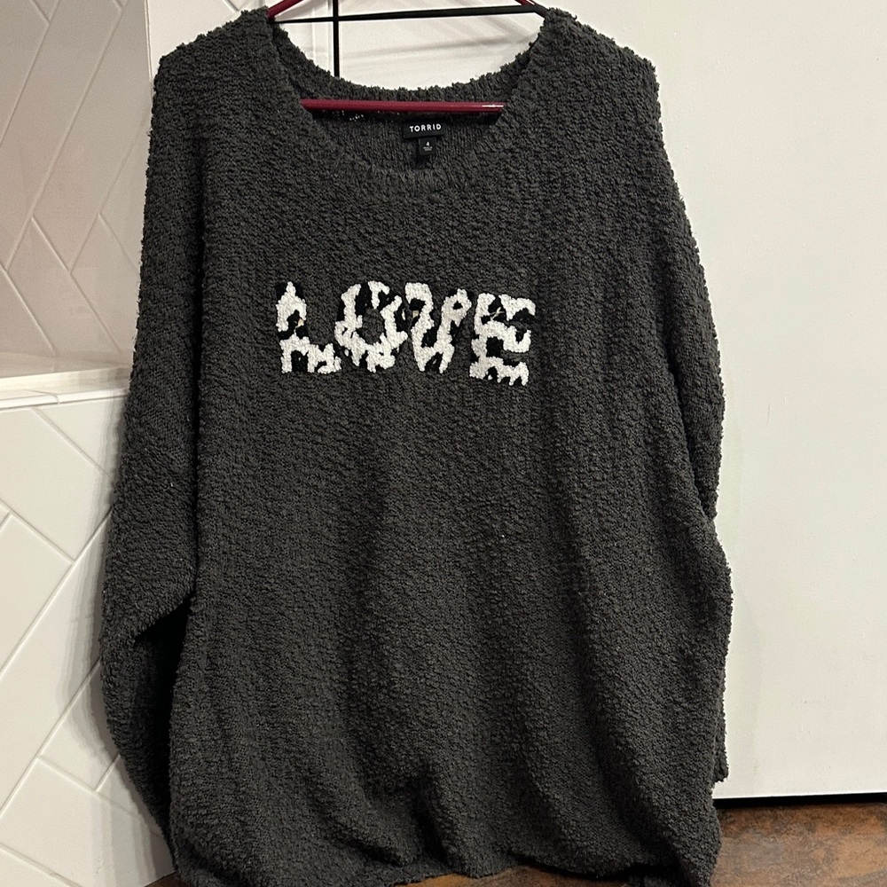 Torrid Charcoal Love Sweater